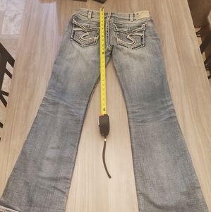 Silver mid boot 30 33 jeans